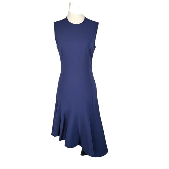 Elizabeth and James Dress 4 Blue Asymmetrical Hem Flared Pointe Knit Mini Party - Picture 4 of 14